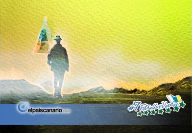 Un hombre: una bandera