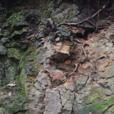 Por debajo de aquí es por donde han puesto la acera junto con un muro donde rebotan las piedras sueltas. En lugar de alejarlos del peligro, llevándolos al otro lado de la pista, los han metido debajo.